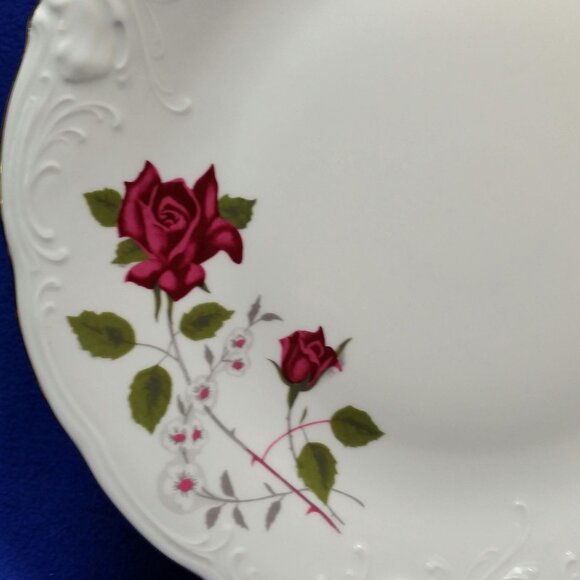 Royal Kent Red Roses Chop Plate Round Serving Platter Poland Wedding Pre-Owned - Picture 6 of 10